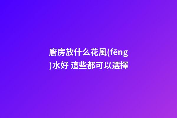 廚房放什么花風(fēng)水好 這些都可以選擇